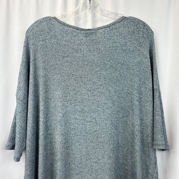 LulaRoe Women’s 3/4 Sleeve Scoop Neck Ribbed Dress Silver Hi-Low Medium - Picture 5 of 8